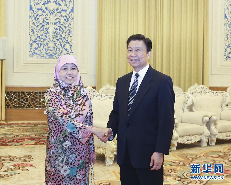5月31日，國家副主席李源潮在北京會見文萊公主瑪斯娜。 新華社記者丁林 攝