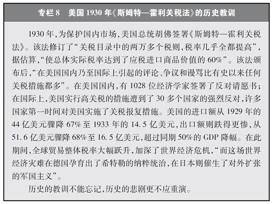（圖表）[“中美經(jīng)貿摩擦”白皮書]專欄8 美國1930年《斯姆特—霍利關稅法》的歷史教訓