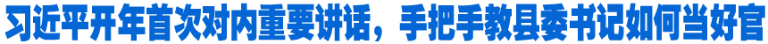 習近平開年首次對內重要講話，手把手教縣委書記如何當好官